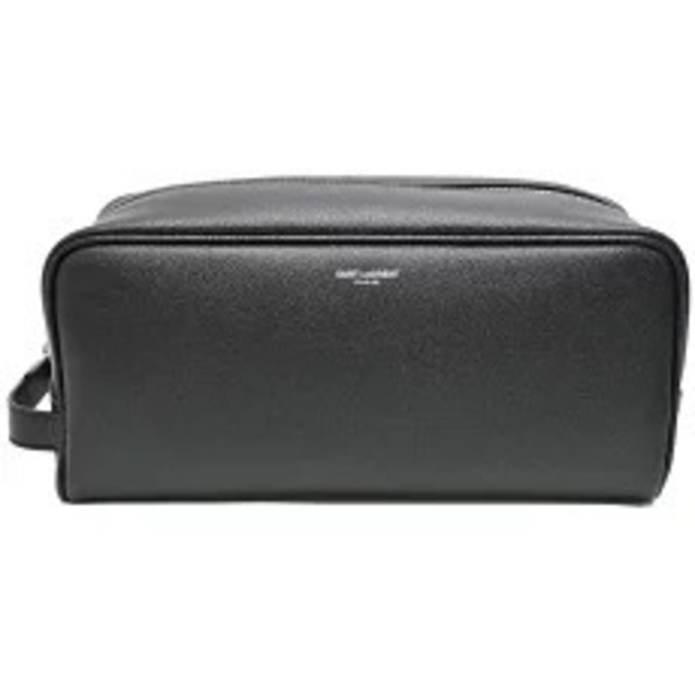 Saint Laurent Clutch Bag Grained Calf Leather Black
